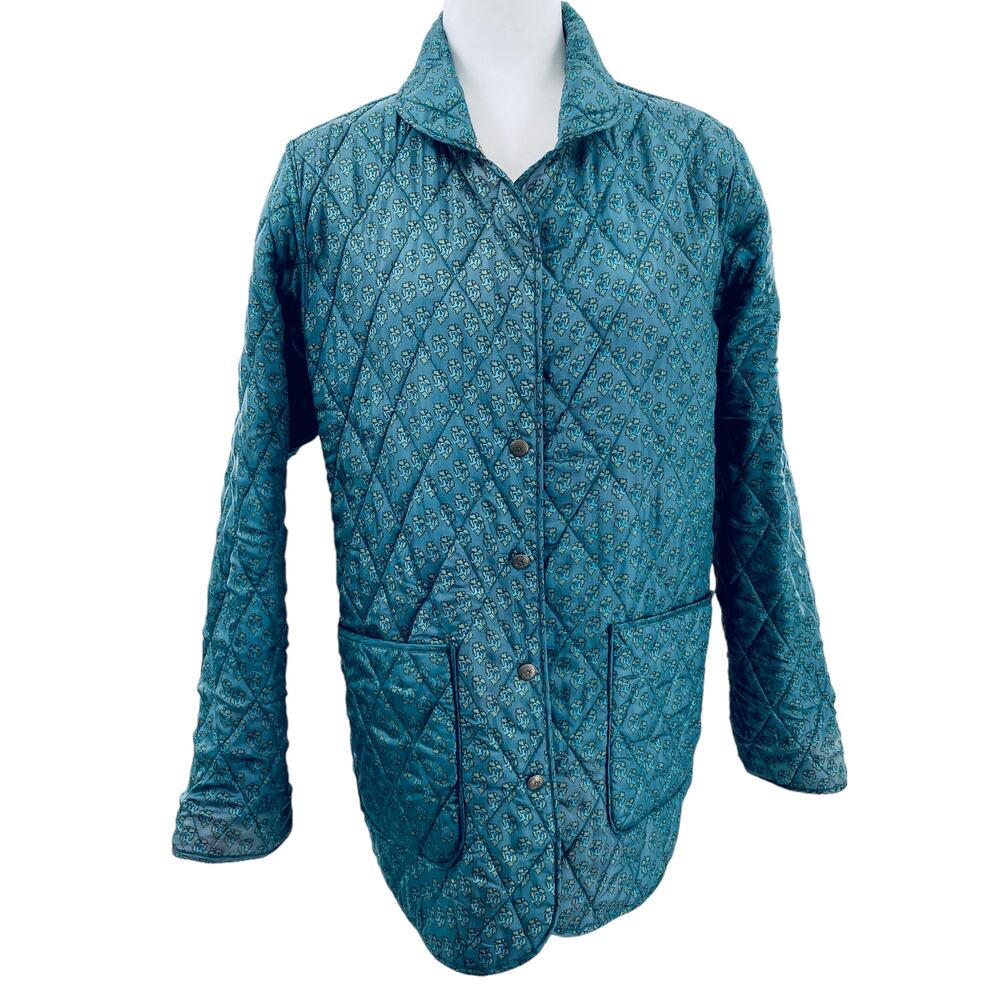 220 Hickory Silk Patchwork Multicolor Quilted Reversible Jacket Women Sz M - Picture 4 of 15
